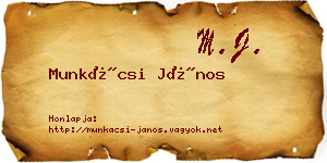 Munkácsi János névjegykártya